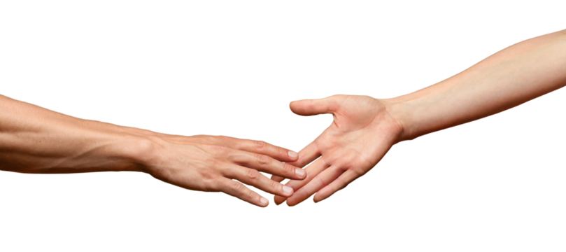 Hands reaching out and touching each other