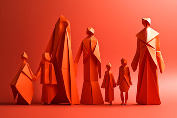 Familie aus Origami KI