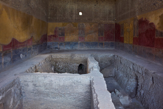 Casa del Menandro, a large high-ranking family house  in the archaeological site of Pompei, Italy	