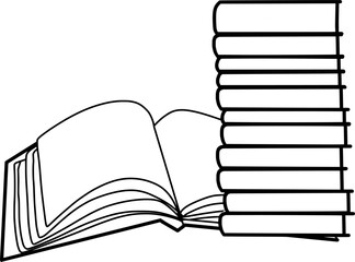 Stacks of books illustration