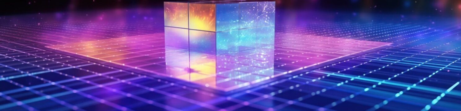 Banner Quantum Computer Illustration Background Generative AI