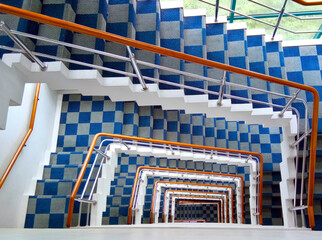 Spiral emergency exit stair with golden ratio proportion