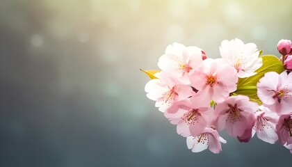 Obraz na płótnie Canvas Sakura flowers or Cherry blossoms in full bloom on a pink background and backdrop, copy space for text, good as banner and wallpaper, season greetings, and other design material.