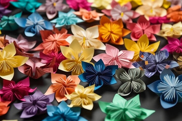 Bunte Blumen Origami KI