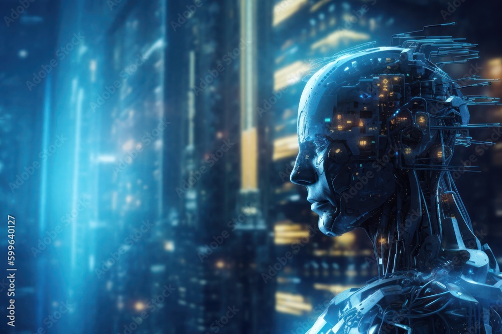 Poster artificial intelligence circuit backdrop with copy space generative ai