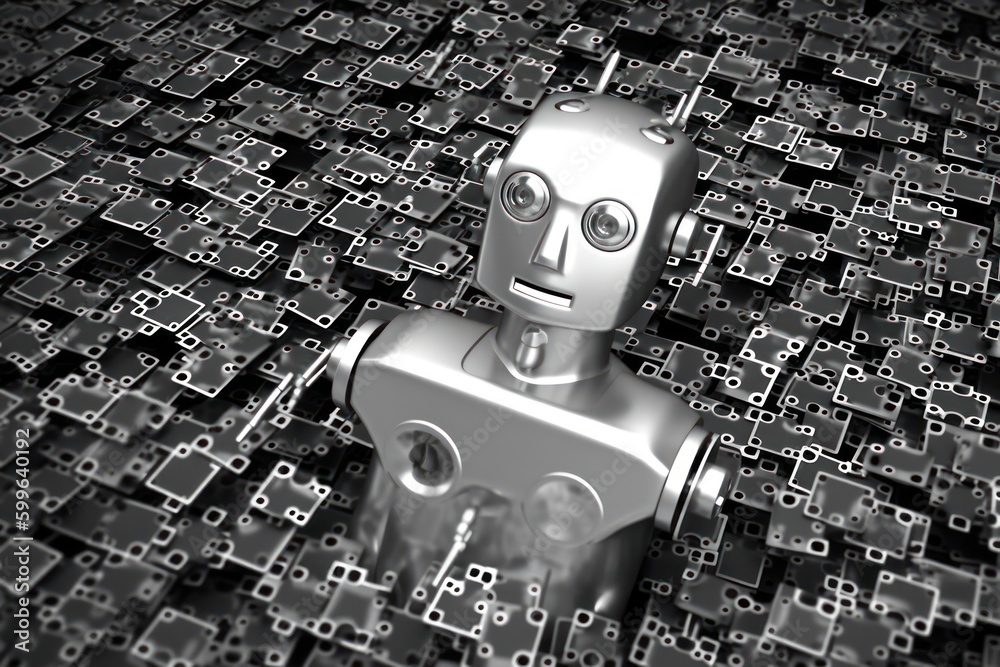 Poster artificial intelligence computer style background with copyspace generative ai