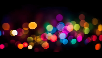 Colorful bokeh night light background. Abstract blurred defocused multicolored evening night light background and backdrop.