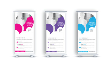 Business Roll Up Banner, corporate Roll up  Banner for Presentation, Vertical roll up, x-stand, exhibition display, Retractable banner stand Business X Banner Design Layout