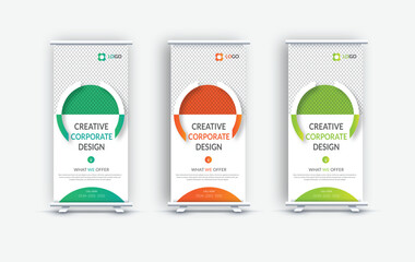 Business Roll Up Banner, corporate Roll up  Banner for Presentation, Vertical roll up, x-stand, exhibition display, Retractable banner stand Business X Banner Design Layout