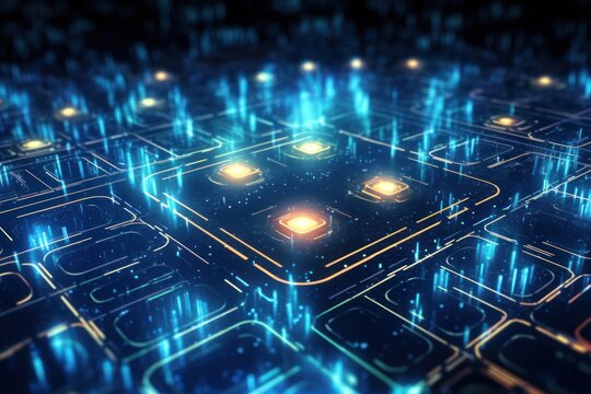 Computer Chip Background With Copyspace Generative AI