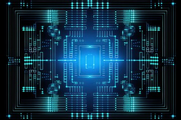 Obraz premium Quantum Computing Design With Copy Space Generative AI