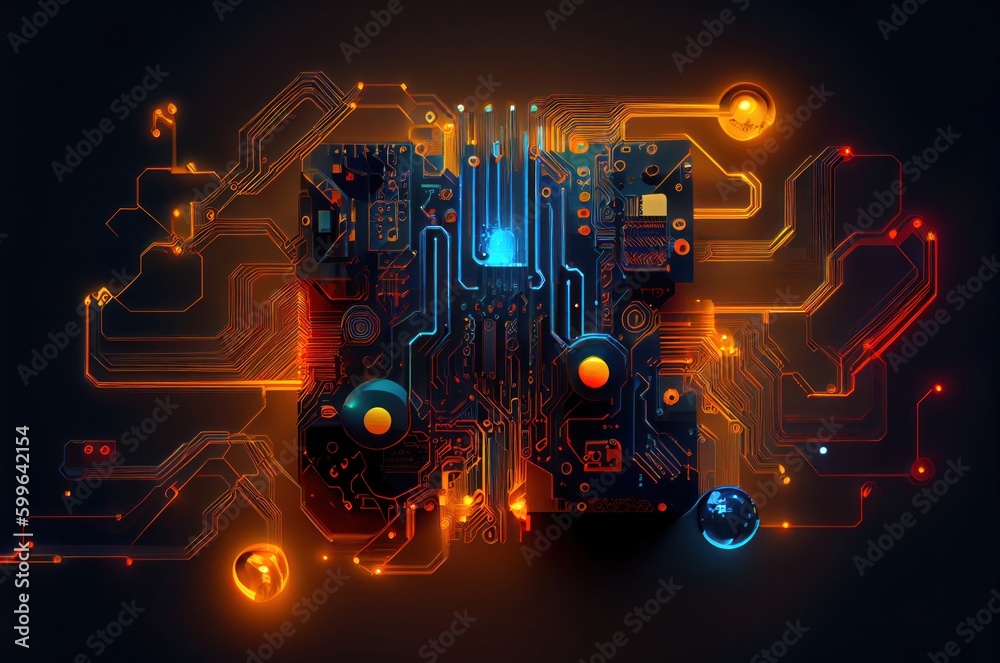 Poster supercomputer backdrop with copyspace generative ai