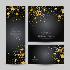 Fototapeta na wymiar Anniversary luxury backgrounds with gold stars decoration.
