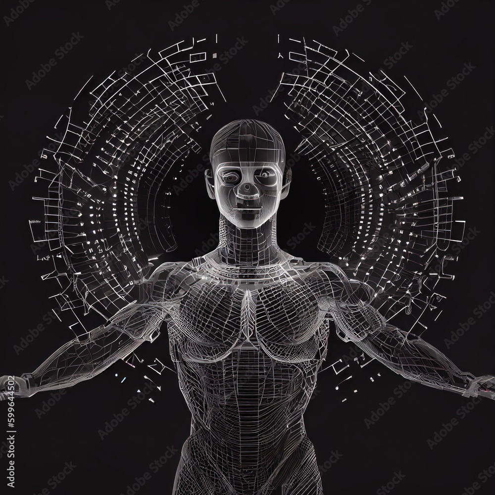 Poster computing code concept background with copy space generative ai