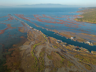 Gediz delta fishermen live in the river among the reeds.