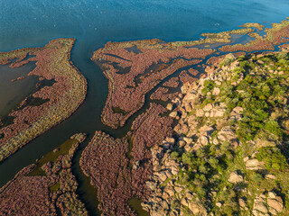 Gediz delta fishermen live in the river among the reeds.