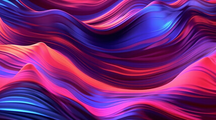 Obraz premium Dark Purple and Hot Pink Marble Wave Pattern with Prism Glitch Effect Abstract Background - Psychedelic Colorful Neon - Generative AI 