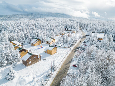 Uludag Sarıalan snow view and ski slope