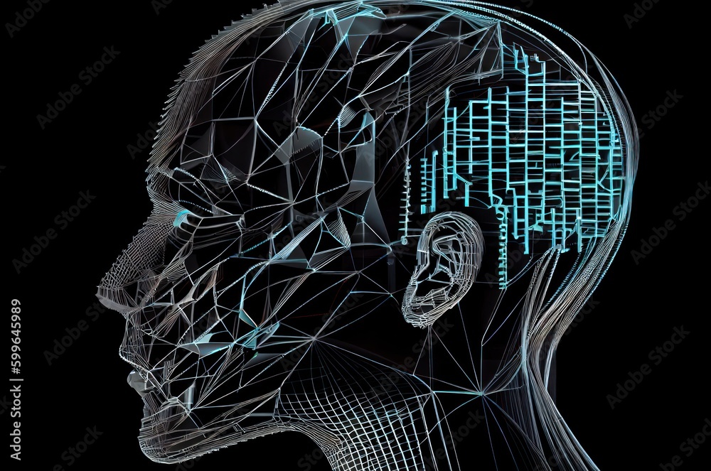 Poster artificial intelligence headshot design with copy space generative ai