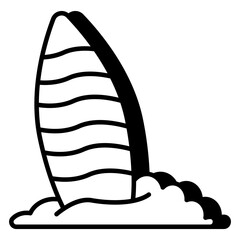 Adventure board icon, trendy design of surfboard