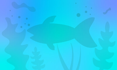 Background with the image of the shadow of the fish and algae