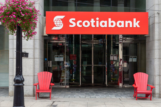 Canada, Ottawa - July 1, 2022: Scotiabank bank building in downtown of the city