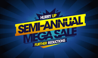 Semi-annual mega sale, further reductions, web banner template