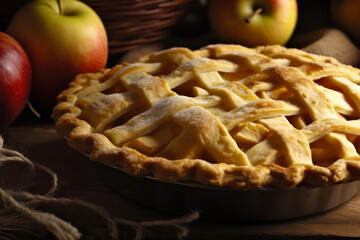 close-up shot of an apple pie