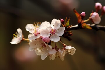 cherry blossom in spring, close-up, macro photography, generative Ai