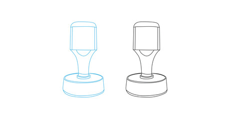 glass of water isolated.Stamp icon vector, solid illustration, pictogram isolated on white.Round rubber stamp with handle vector isolated illustration.Advent calendar grunge rubber stamp on white back