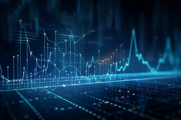 Fototapeta premium market chart. Economy concept. Rise and fall chart. Generative AI.