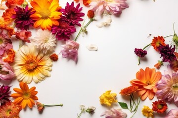 Fototapeta premium flower plant isolated leaf summer background white mockup spring nature floral. Generative AI.