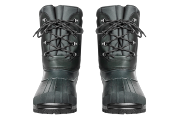 Boots for bad weather on a white background. Rubber boots isolated on white background.