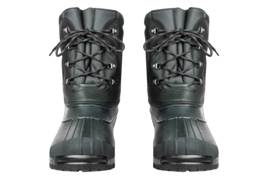 Boots for bad weather on a white background. Rubber boots isolated on white background.
