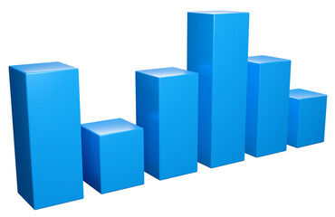 business statistics and graphs, marketing analysis and sales results, 3d illustration