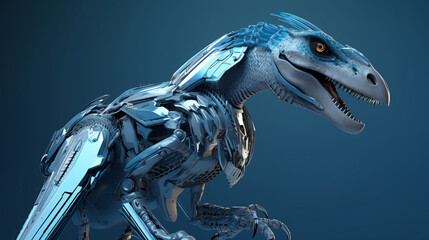 Cybernetic and futuristic dinosaur