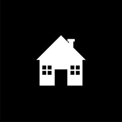 Home icon . Simple Home  icon isolated on black background