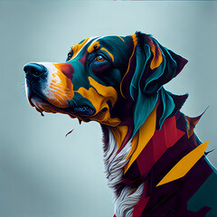 abstract dog, KI, Generative AI, Generativ, colorful