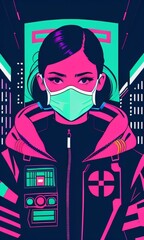 girl in a medical mask ai generated