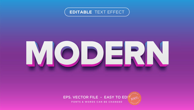 Modern 3D editable text effect