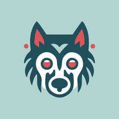 Wolf head flat design logo illustration is fierce and bold, perfect for brands that want to showcase strength and courage.