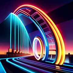 Neon Lines,Colorful Background , AI-Generated Image