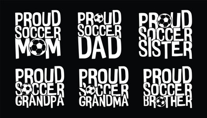 Obraz premium Soccer T shirt Design Bundle, vector Soccer T shirt design, Football shirt, Soccer typography T shirt design Collection