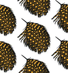 Spotted feather seamless pattern