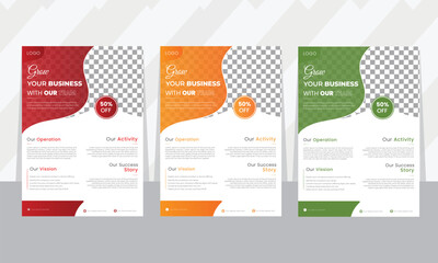 Vector illustration template in A4 size flyer for corporate business, marketing, business proposal, promotion, advertise, publication	