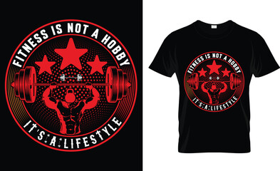 Fototapeta premium fitness is not a hobby it's a lifestyle t-shirt design vector template