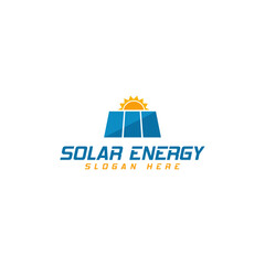 Solar panel energy electric electricity logo. Solar energy logo. Solar panel logo isolated on white background