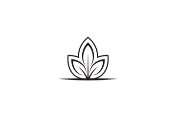 leaf plant simple logo template