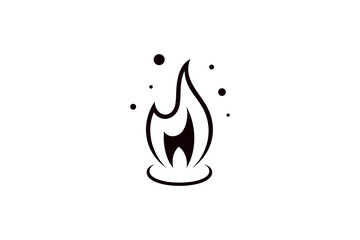 candle flame simple illustration logo design