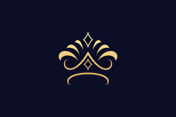 golden crown luxury logo design